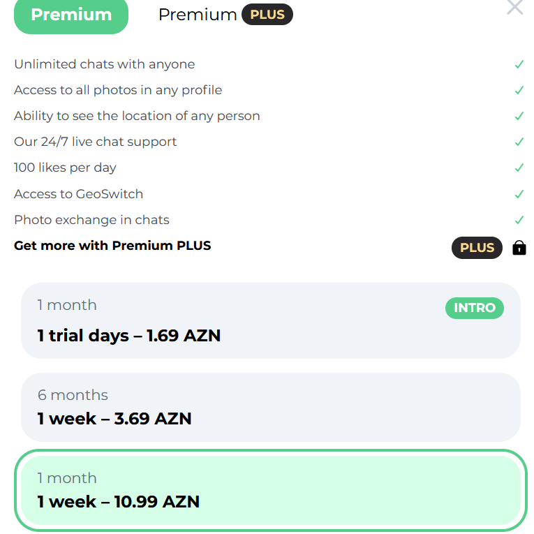 Datibee Premium qiymətləri